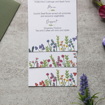 Wildflower Wedding Or Party Menu Cards, 7 of 11