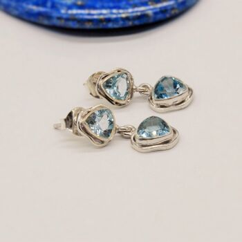 Blue Topaz Sterling Silver Earrings, 2 of 7