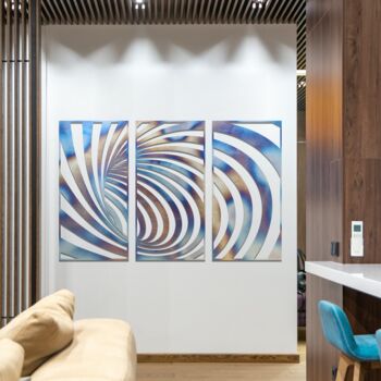 Metal 3D Spiral Art Optical Illusion Room Decor, 6 of 9