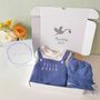 Luxury Hello World Baby Boy Organic Outfit Gift Set, thumbnail 1 of 5