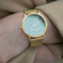 Classic Gold Stainless Steel Unisex Wood Watch, thumbnail 4 of 9