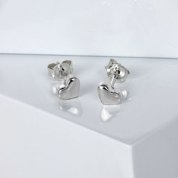 Sweetheart Sterling Silver Heart Earrings, 2 of 4