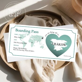 Personalised Boarding Pass Scratch Reveal Ticket, 7 of 9