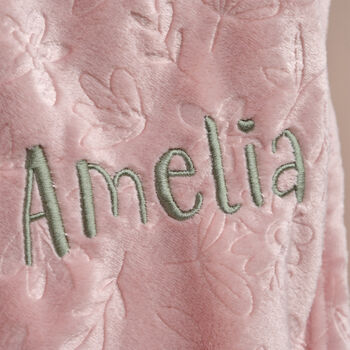 Personalised Dusty Pink Floral Blanket, 2 of 6