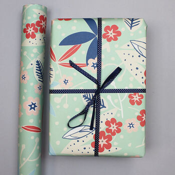 Birthday Present Wrapping Paper Floral Pattern, 2 of 2
