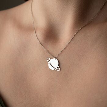Celestial Saturn Planet Necklace, 4 of 8