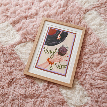 Vinyl And Vino Music And Wine Art Print, 2 of 12