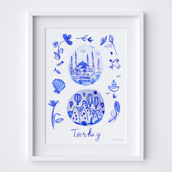 Scenes Of Turkey Blue Tile Inspired Travel Print, 12 of 12