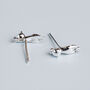 Sterling Silver Dangling Cat Stud Earrings, thumbnail 3 of 5