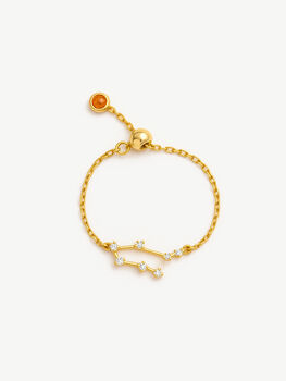 Adjustable Zodiac Constellation Ring With Birthstone, 9 of 12