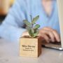 Personalised Solid Oak Micro Plant Pot, thumbnail 6 of 7