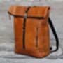 Handcrafted Mens Leather Backpack Rucksack Gift, thumbnail 2 of 12