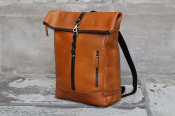 Handcrafted Mens Leather Backpack Rucksack Gift, 2 of 12