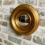 19cm Gold Convex Wall Mirror Porthole Fisheye Design, thumbnail 2 of 8