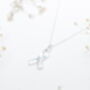 Sterling Silver Awareness Ribbon Necklace With Cubic Zirconia's, thumbnail 4 of 6