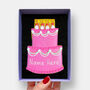 Personalised Birthday Cake Letterbox Cookie Pink, thumbnail 1 of 8