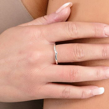 Cute Wishbone Ring Dainty Stacking Silver Jewellery, 3 of 10