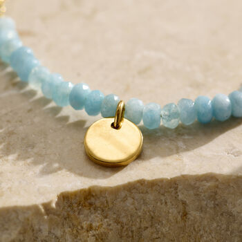 Personalised Pale Blue Semi Precious Beaded Necklace, 3 of 6