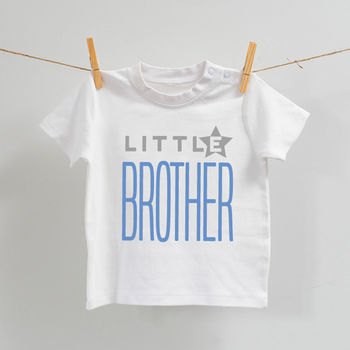 Personalised Little Brother White T Shirt, 2 of 3