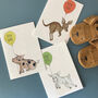Charming Hand Illustrated Animal New Baby Cards, thumbnail 1 of 4