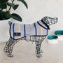 Striped Recycled Wool And Fleece Dog Coat, thumbnail 1 of 9