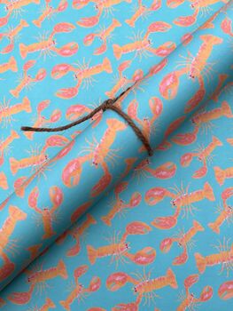 Green And Orange Lobster Wrapping Paper, 9 of 9