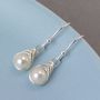 All Wrapped Up White Pearl and Silver Earrings, thumbnail 4 of 9