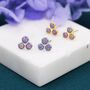 Purple Opal Dot Circle Trio Stud Earrings, thumbnail 1 of 9