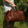Genuine Leather Holdall In Russet Brown, thumbnail 10 of 12