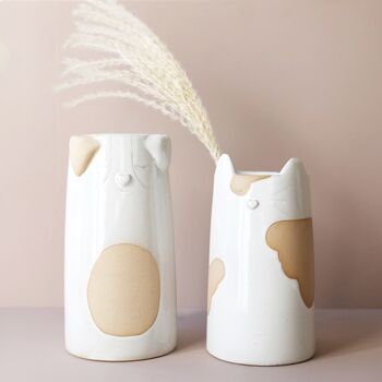 Textured Ceramic Cat Vase, 3 of 5