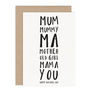 Mum's Names Mother's Day Card, thumbnail 3 of 3