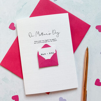 Personalised 'In My Heart' Mother's Day Envelope Card, 3 of 5