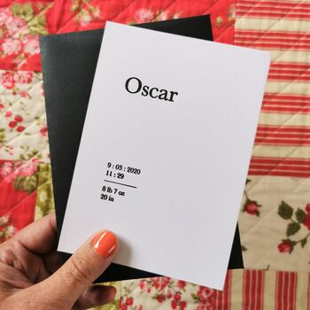 'The Oscar' Letterpress Seed Paper Birth Announcements, 2 of 6