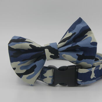 Blue Camouflage Dog Bow Tie, 2 of 4