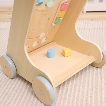 Personalised Wooden Push Along Activity Walker 12m+, 3 of 4