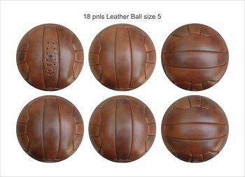 Personalised Vintage Style Full Leather Football Ball, 4 of 4