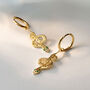 Serpentina Emerald Gold Plated Huggie Hoop Earrings, thumbnail 1 of 6