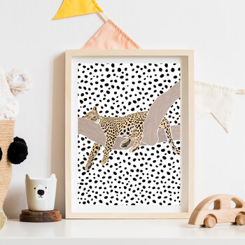 Leopard Sleeping Nursery Children's Art Print, 2 of 5