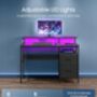 LED Gaming Desk With Power Outlets And Usb Ports, thumbnail 5 of 9