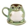 Frog Shaped Mug And Lily Pad Saucer, thumbnail 3 of 4