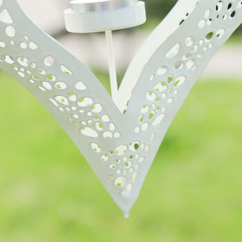 Ivory Hanging Heart Candle Holder, 3 of 8
