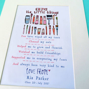 Personalised Thank You To My Teacher Print, 5 of 11