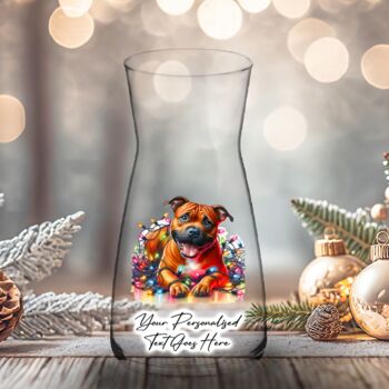 Personalised Staffordshire Bull Terrier In Christmas Lights, 10 of 11