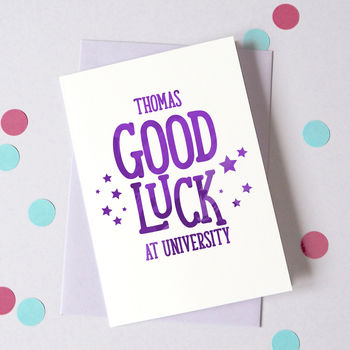 personalised good luck at university card by ruby wren designs ...