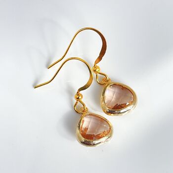 Champagne Crystal Drop Earrings, 3 of 4