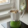 Italian Moka Pot Espresso Maker 'Pin Up' In Green, thumbnail 2 of 5