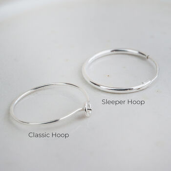 Sterling Silver Daisy Charm Hoops, 3 of 11