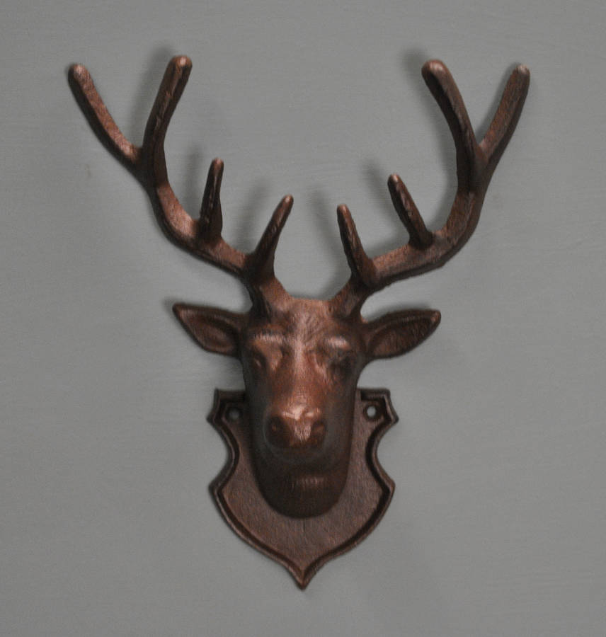 Stag Head Wall Sculpture Cast Iron By Garden Selections