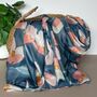 Floral Pattern Scarf In Denim Blue, thumbnail 1 of 4