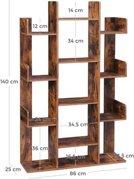 Tree Shaped Bookshelf With 13 Shelves, 10 of 11